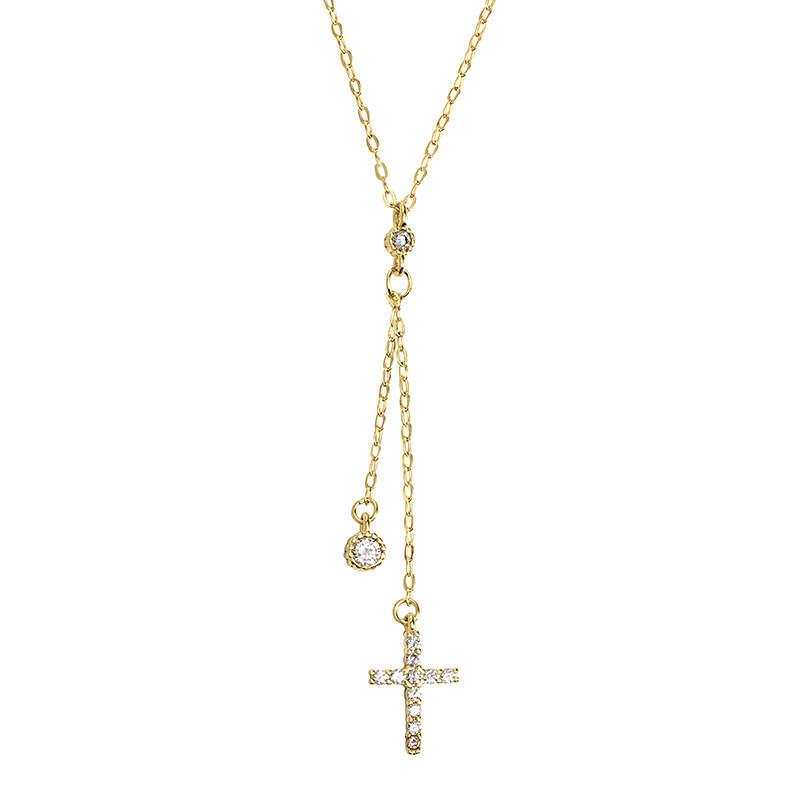 S925 Sterling Silver Cross Tassel Necklace - Image 4