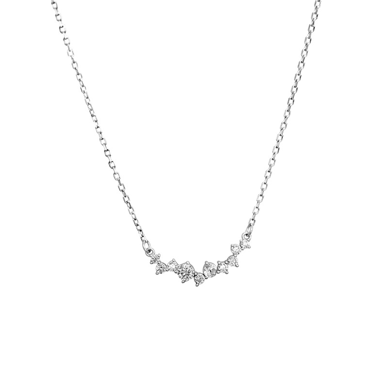 S925 Sterling Silver Inlaid Zircon Star Necklace - Image 4