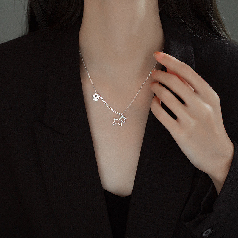 S925 Sterling Silver Lucky Unicorn Necklace - Image 3
