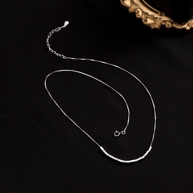 S925 Sterling Silver Small Square Necklace - Image 2