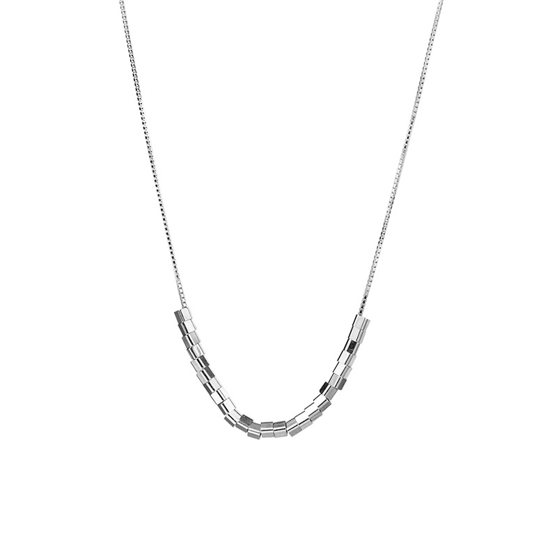 S925 Sterling Silver Small Square Necklace - Image 4