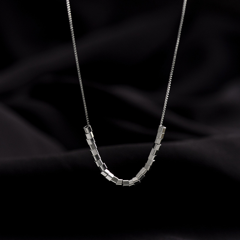 S925 Sterling Silver Small Square Necklace - Image 5