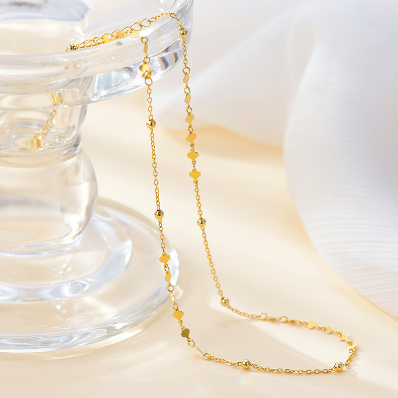 S925 Sterling Silver Heart Accent Choker Necklace - Image 3