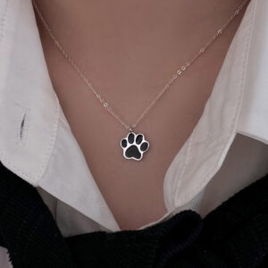 S925 Sterling Silver Cute Cat Paw Necklace