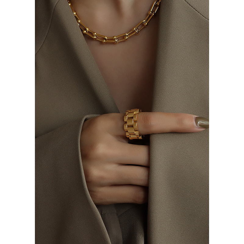 Titanium Steel Watchband-Style Chain Ring - Image 2