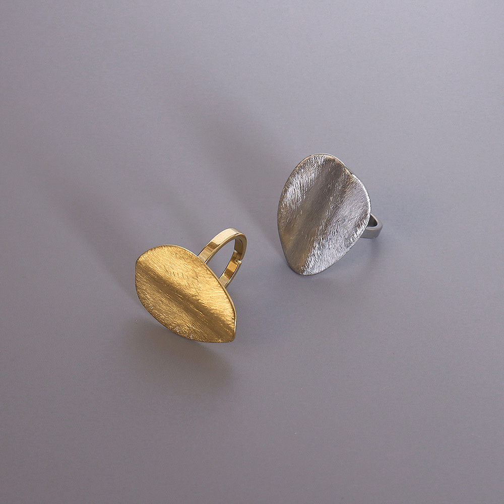 Titanium Steel Abstract Brushed Matte Ring - Image 2