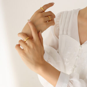 Titanium Steel Starry Zircon Ring