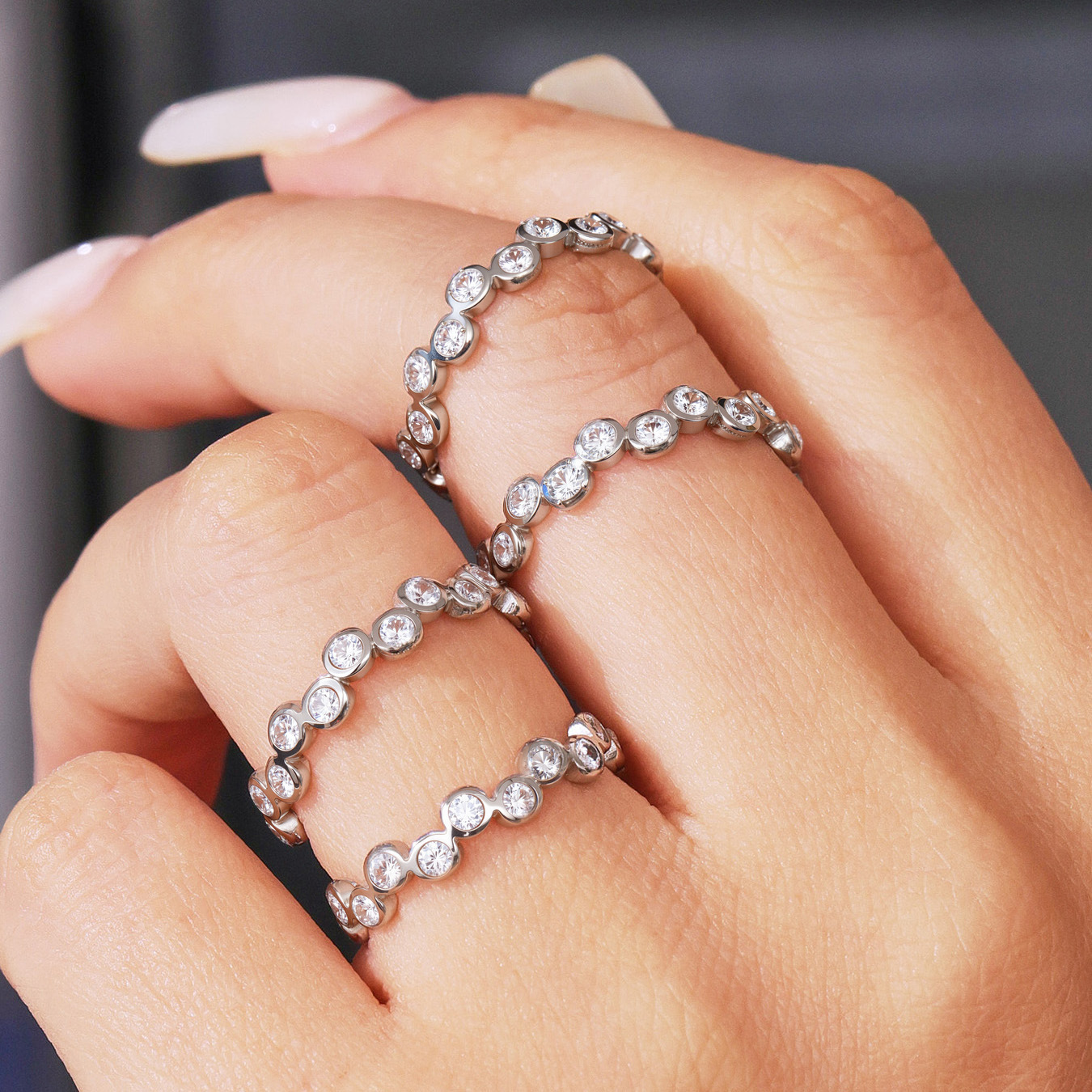 Titanium Steel Colorful Zircon Ring - Image 2