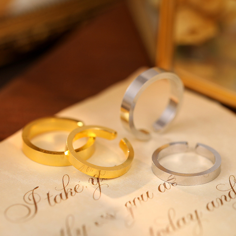 S925 Sterling Silver Plain Polished Couple Rings