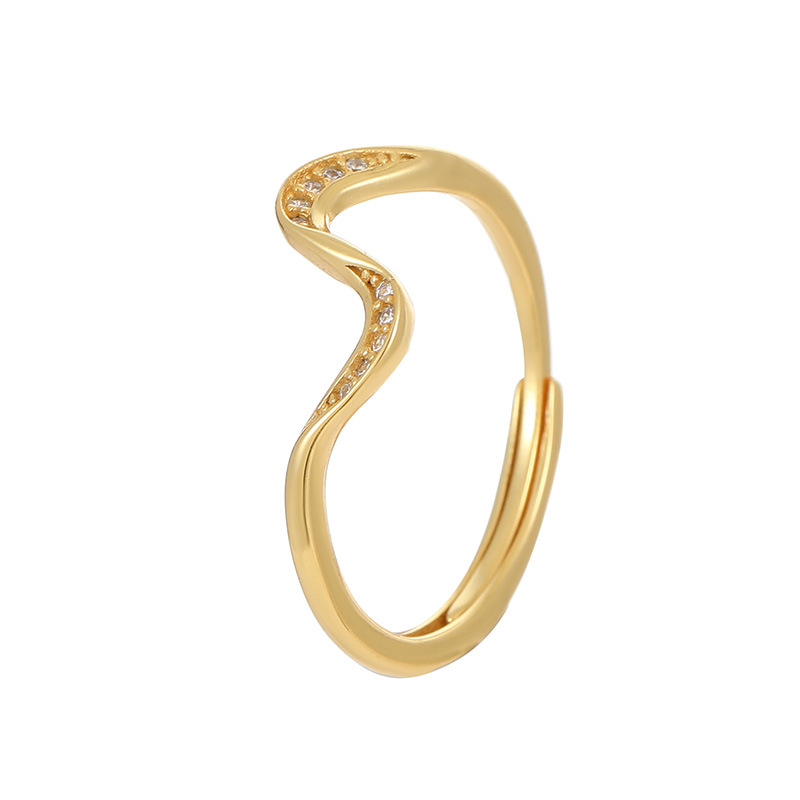 S925 Sterling Silver Wave Zircon Ring - Image 4