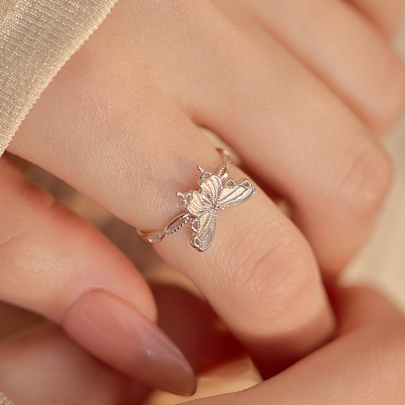 S999 Fine Silver Butterfly Ring - Image 2