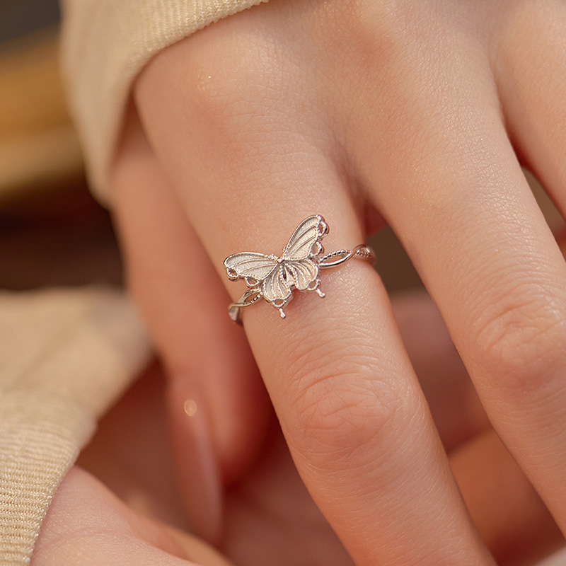 S999 Fine Silver Butterfly Ring - Image 3