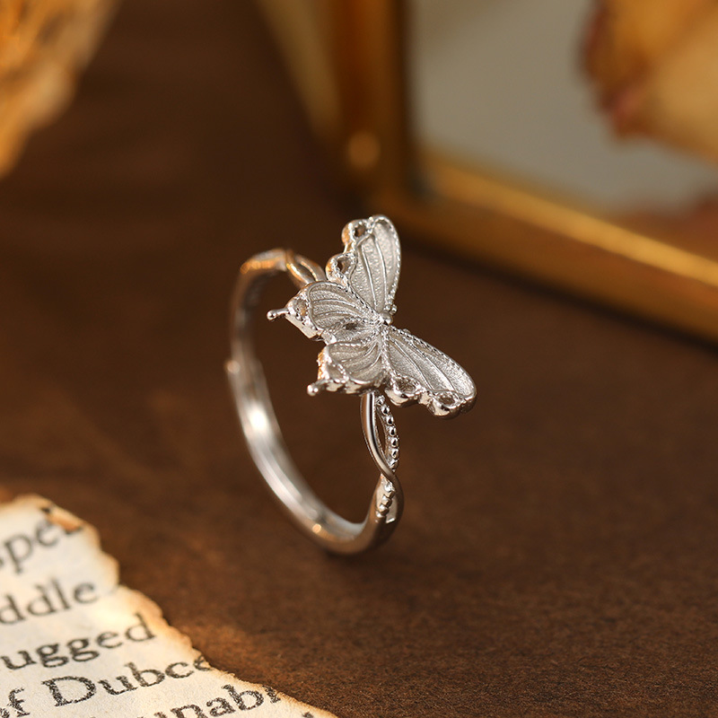 S999 Fine Silver Butterfly Ring - Image 5