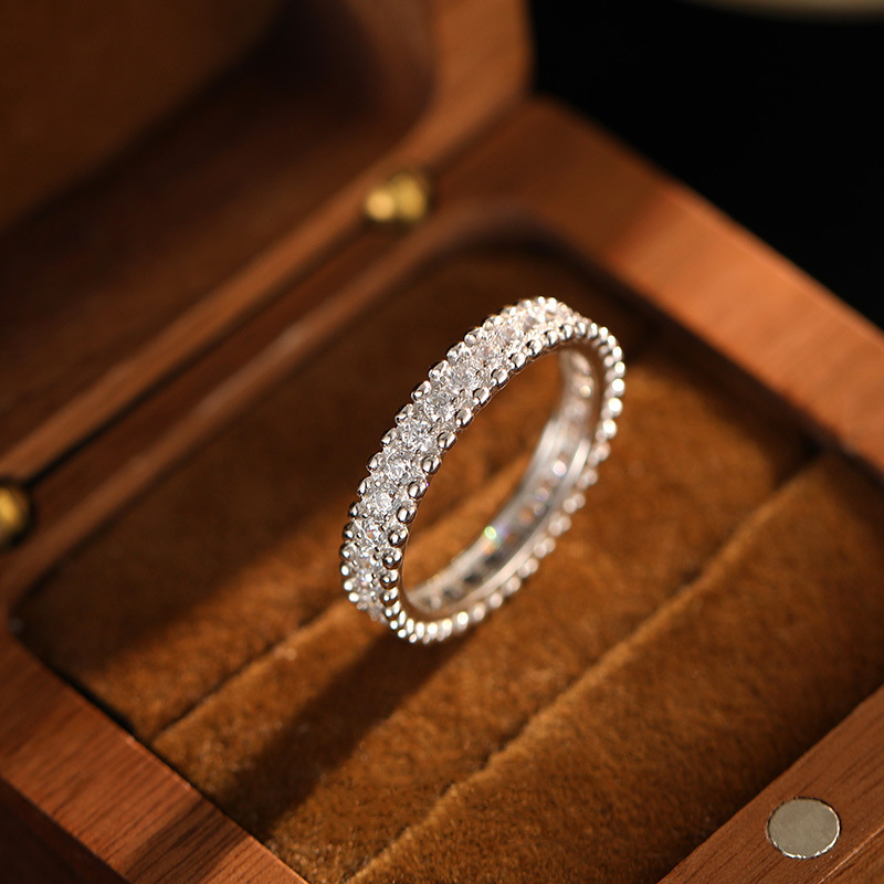 S925 Sterling Silver Pavé Bezel Edge Ring