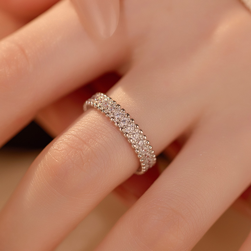 S925 Sterling Silver Pavé Bezel Edge Ring - Image 3