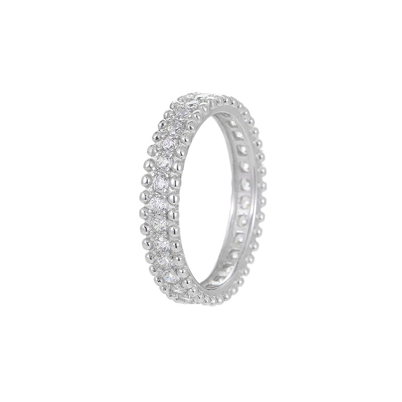 S925 Sterling Silver Pavé Bezel Edge Ring - Image 4