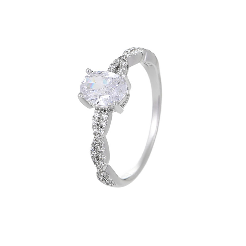 S925 Sterling Silver Ballet Oval Solitaire Ring - Image 4