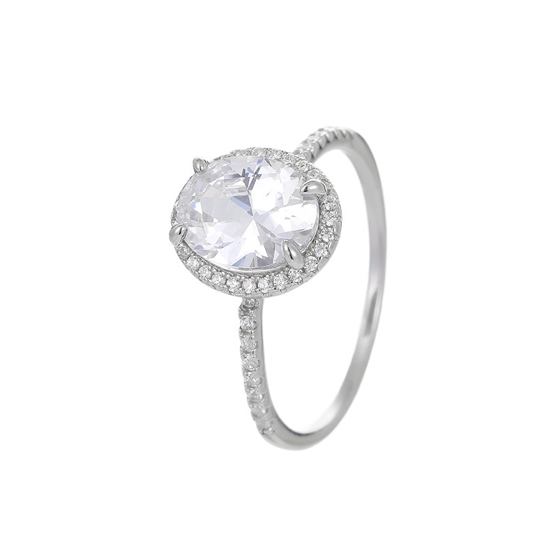 S925 Sterling Silver Luxury Oval Solitaire Ring - Image 4