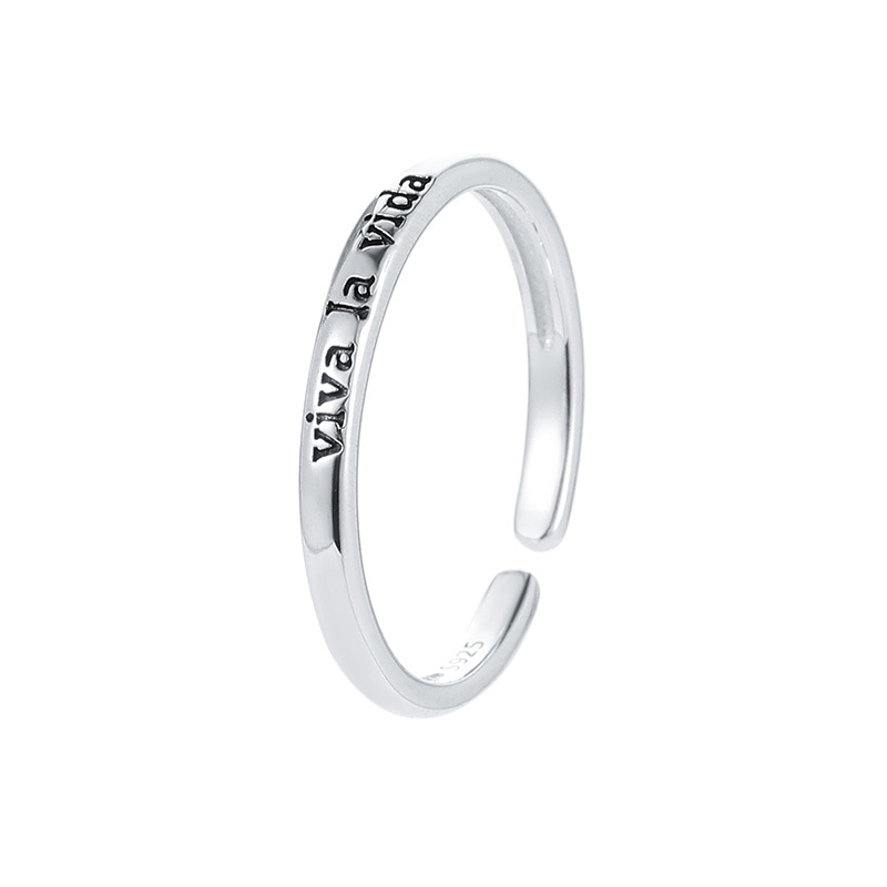 S925 Sterling Silver Enamel Letter Ring - Image 4