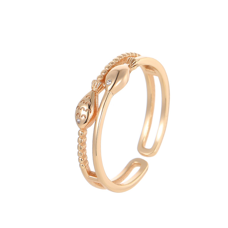 S925 Sterling Silver Double-Layer Fish Open Ring - Image 4