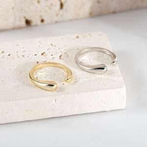 S925 Sterling Silver Teardrop Polished Ring