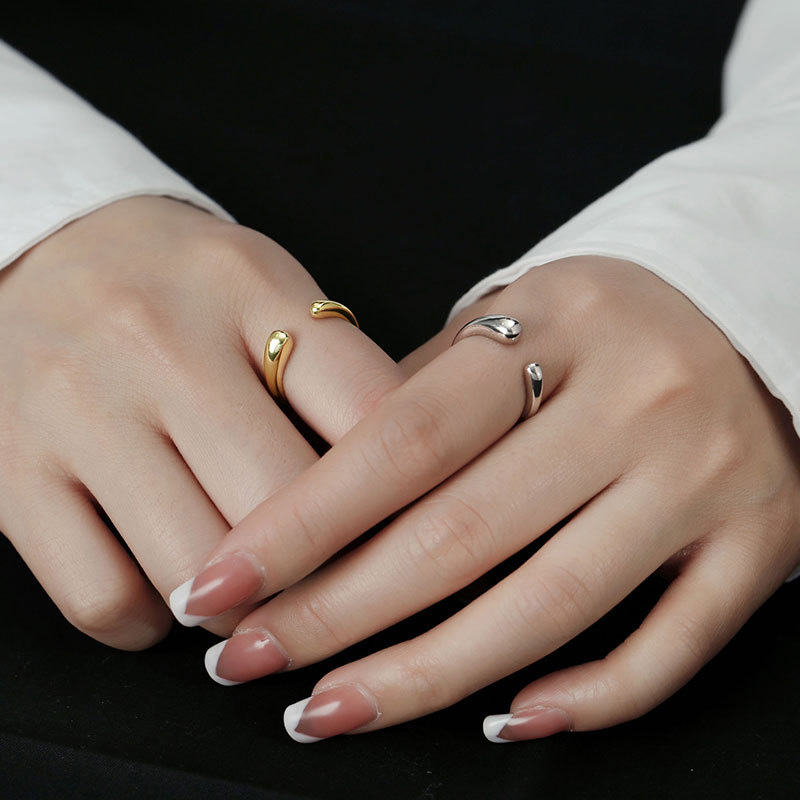 S925 Sterling Silver Teardrop Polished Ring - Image 2