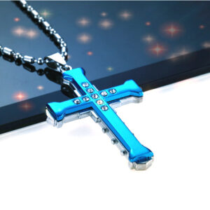 Blue with bamboo chain