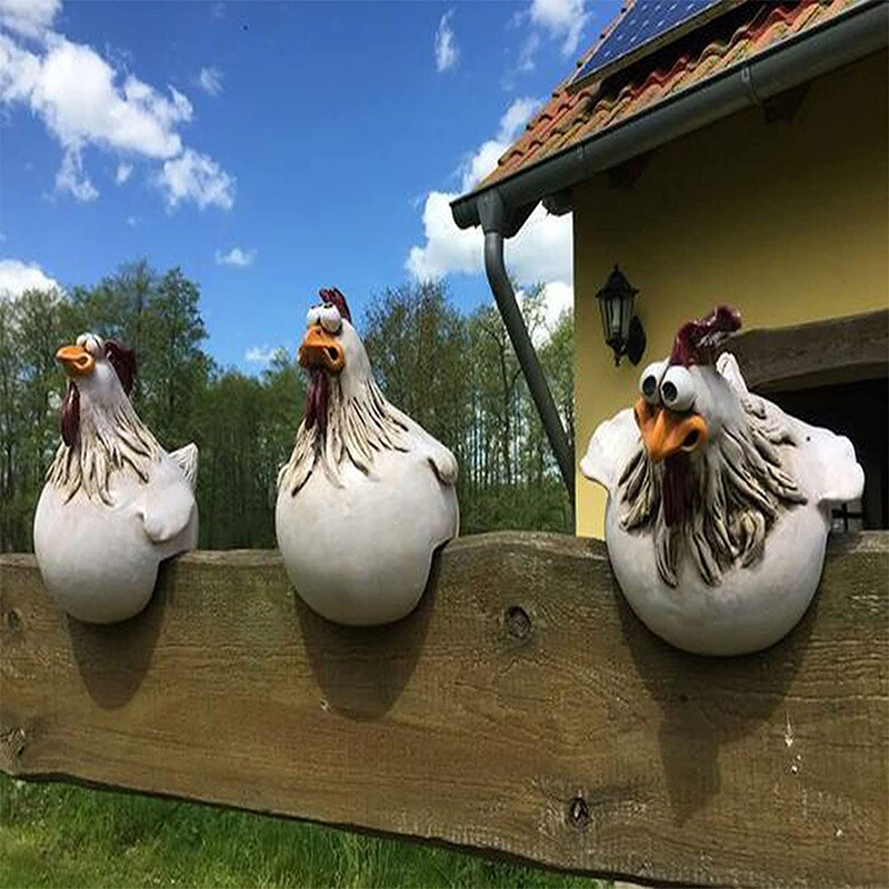 Big Eye Chicken Garden Ornament - Whimsical Farmhouse Decor