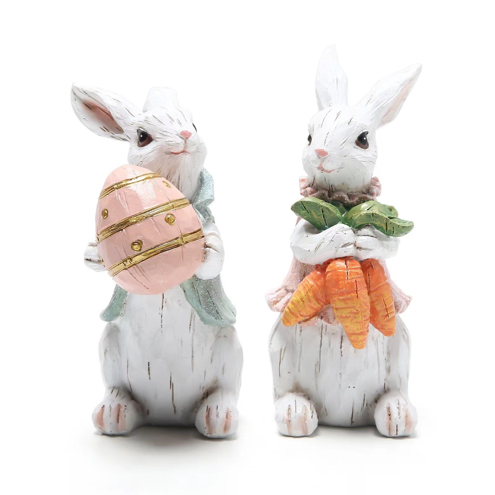 Easter Bunny Holding Egg Figurine - Cute Spring Decor - Image 5