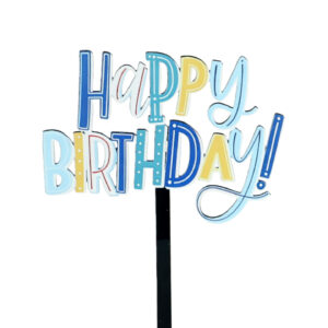 1.3MM thickness, acrylic width about 9CMUV color printed happy birthday cake decoration 1