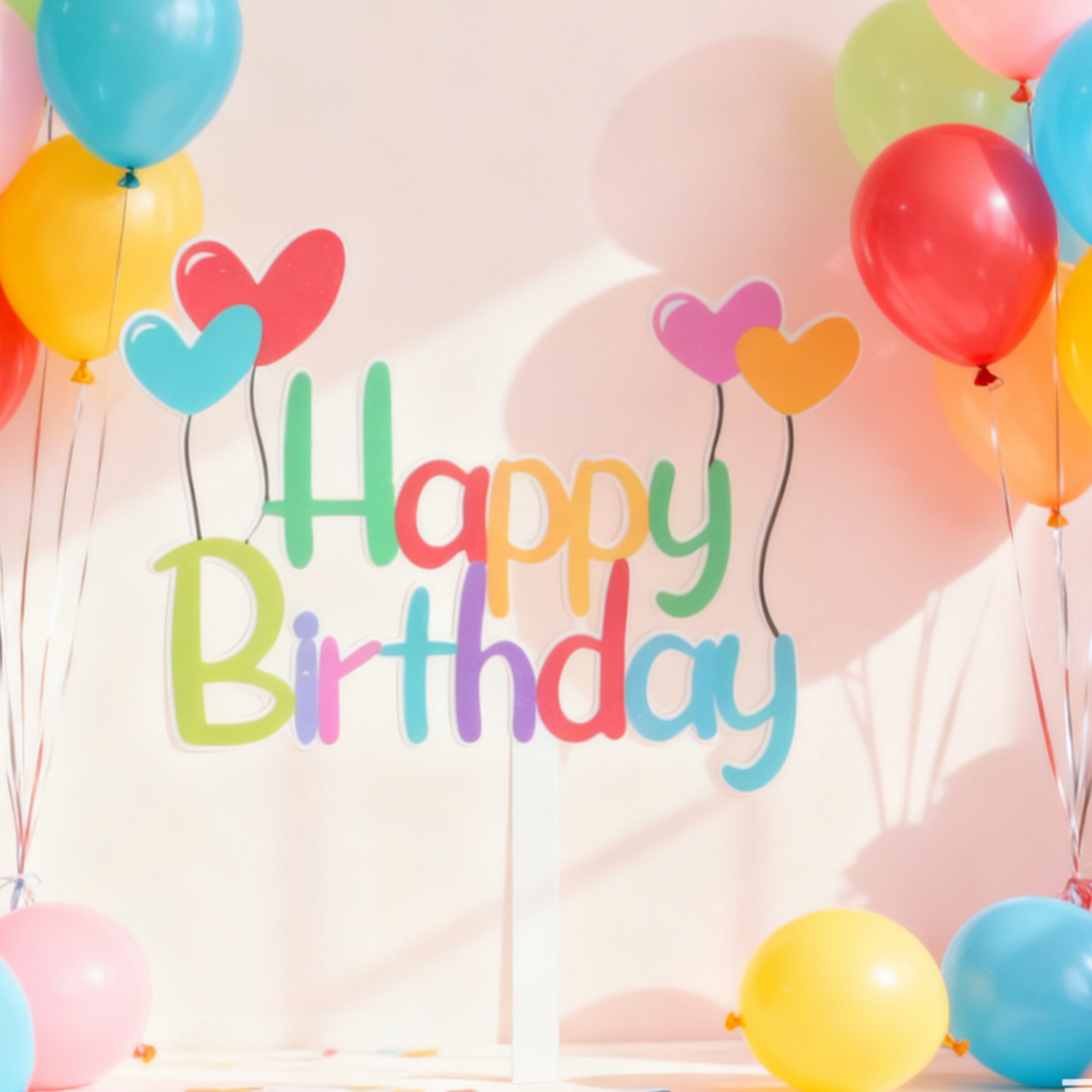 Acrylic "Happy Birthday" Cake Topper - Colorful UV Printed - Image 2