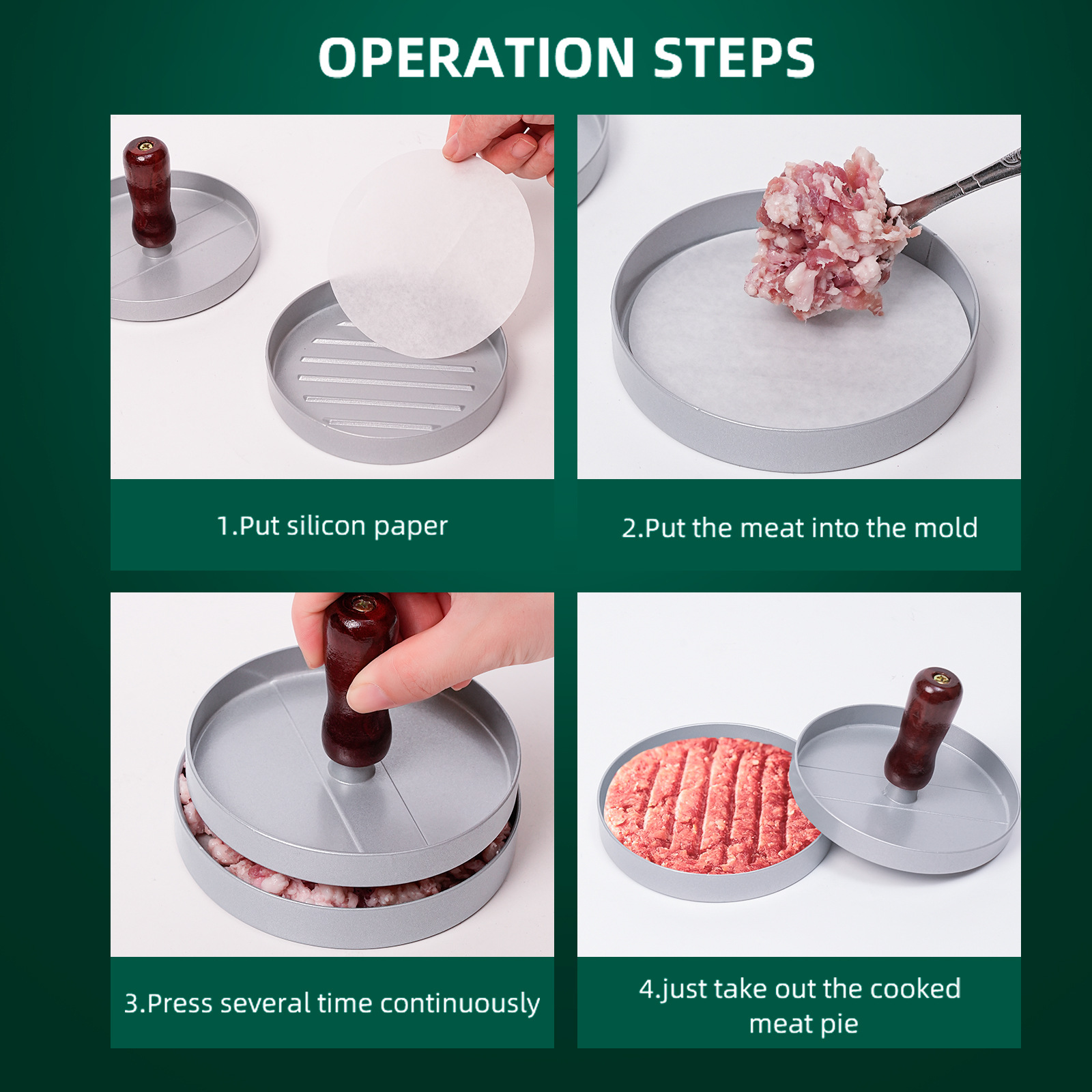Burger Patty Press Maker | Round Meat & Rice Mold - Image 3