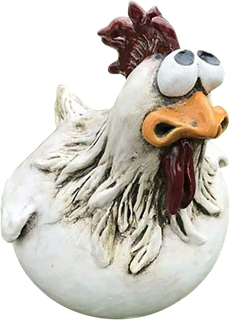 Big Eye Chicken Garden Ornament - Whimsical Farmhouse Decor - Image 5
