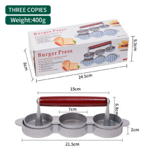 Three-headed hamburger press