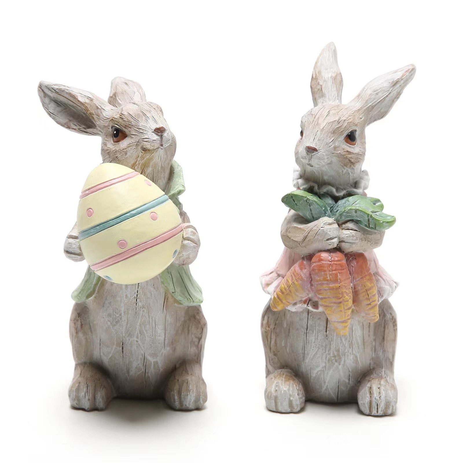 Easter Bunny Holding Egg Figurine - Cute Spring Decor - Image 4