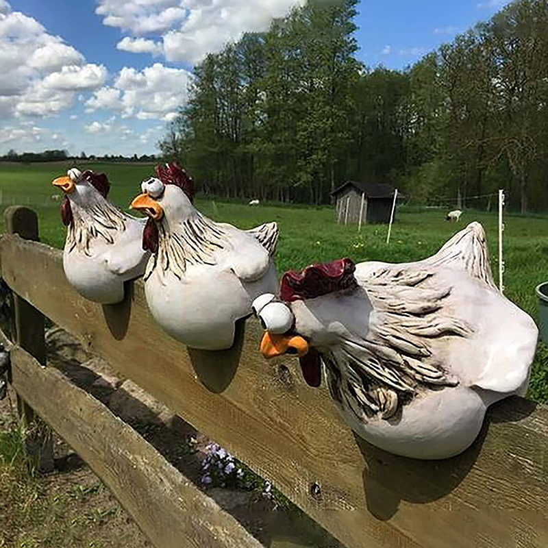 Big Eye Chicken Garden Ornament - Whimsical Farmhouse Decor - Image 2