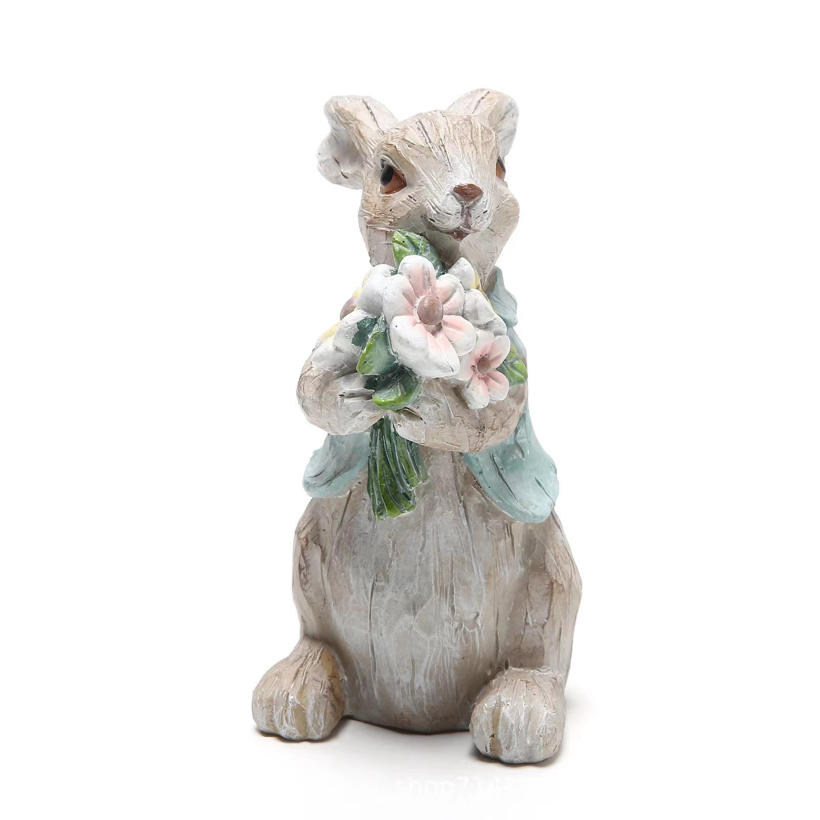 Easter Bunny Holding Egg Figurine - Cute Spring Decor - Image 2