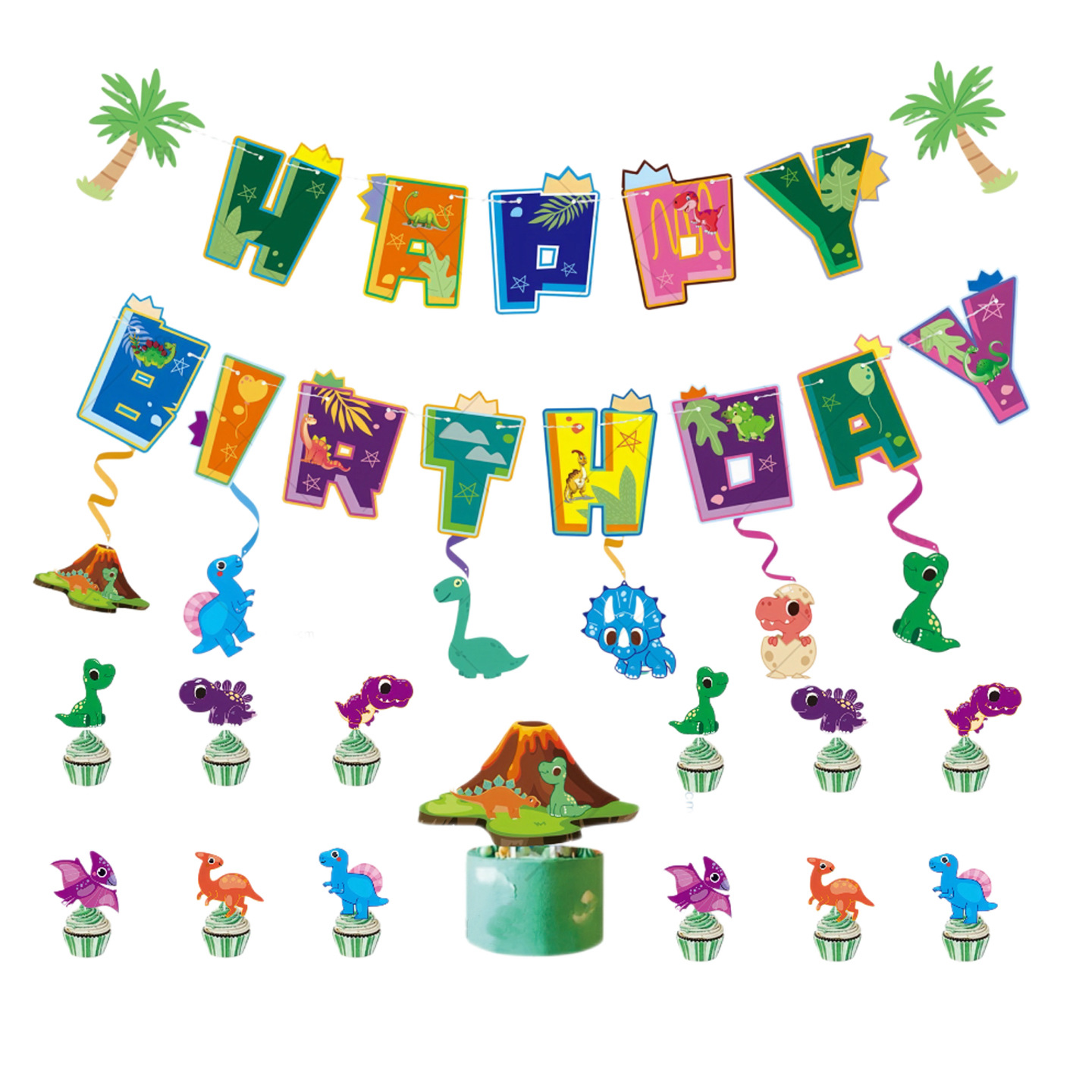 Dinosaur Birthday Party Decoration Set - Banner & Party Supplies