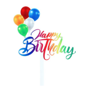 1.3MM thickness, acrylic width about 9CMUV color printed happy birthday cake decoration 13