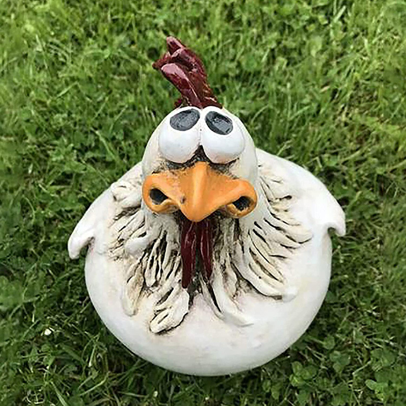Big Eye Chicken Garden Ornament - Whimsical Farmhouse Decor - Image 4