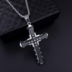 Black + stainless steel chain