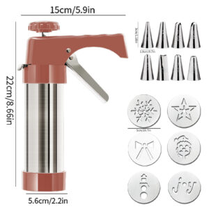 Stainless steel biscuit maker red Christmas model 6 pieces
