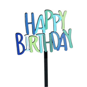 1.3MM thickness, acrylic width about 9CMUV color printed happy birthday cake decoration6