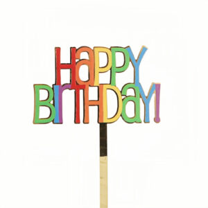 1.3MM thickness, acrylic width about 9CMUV color printed happy birthday cake decoration 11