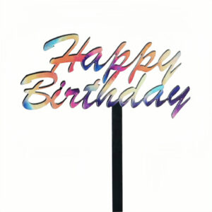 1.3MM thickness, acrylic width about 9CMUV color printed happy birthday cake decoration 3