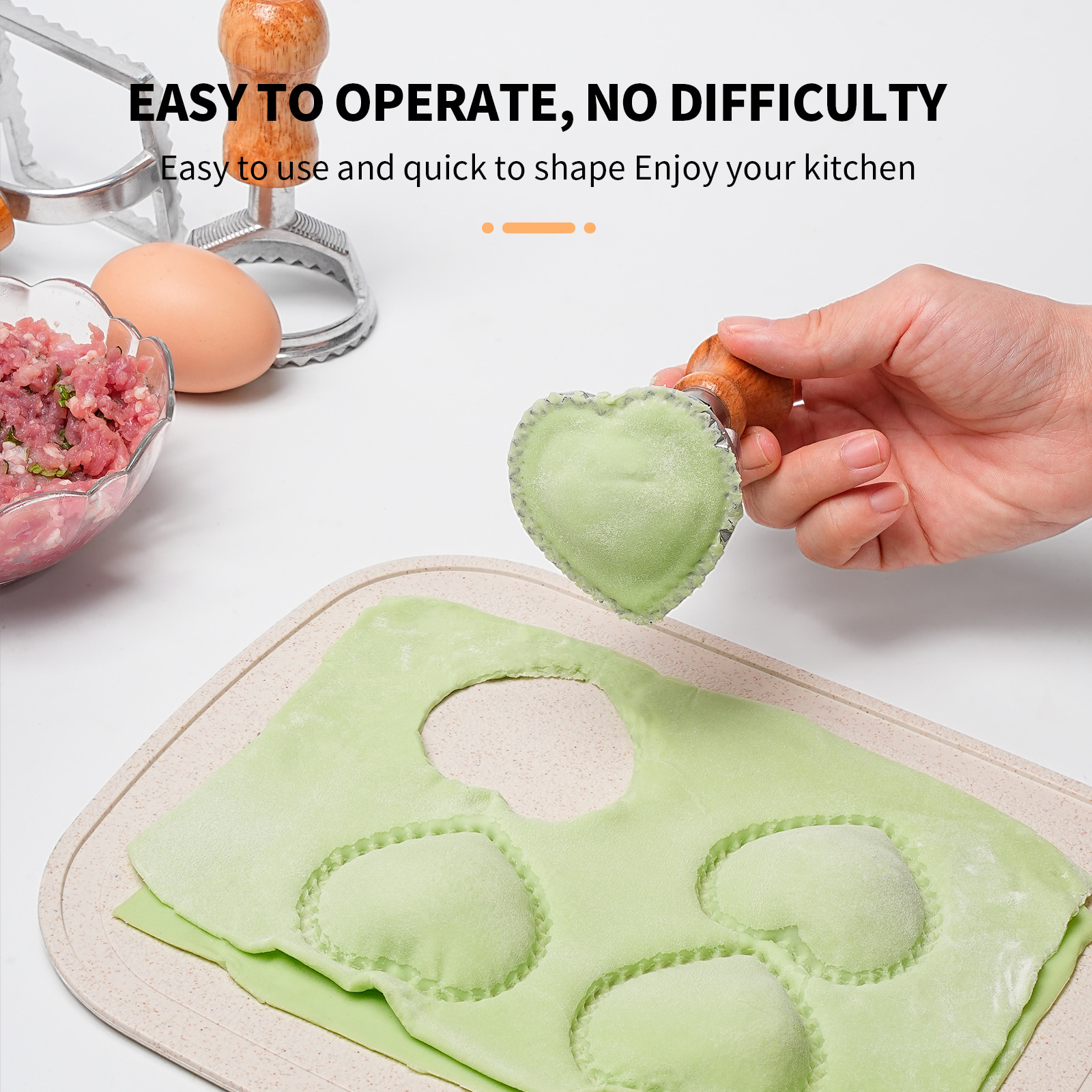 7-Piece Dumpling & Cookie Mold  Ravioli Press & Pastry Cutter, Multifunctional Baking Tool for Home Kitchen - Image 2