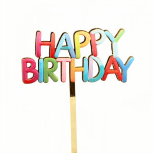 1.3MM thickness, acrylic width about 9CMUV color printed happy birthday cake decoration 10