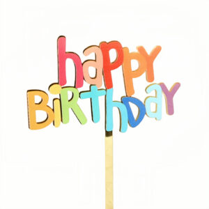 1.3MM thickness, acrylic width about 9CMUV color printed happy birthday cake decoration 12