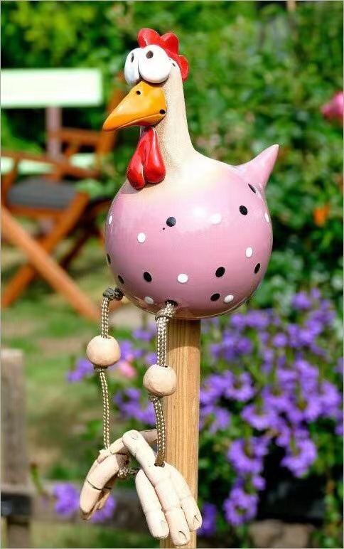 Funny Hanging Chicken Garden Ornament - Spring Yard Decor - Image 3
