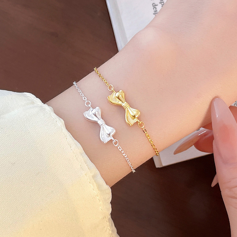 S925 Sterling Silver Bow Bracelet